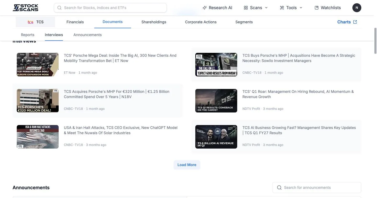Interviews now sit on each company page.
